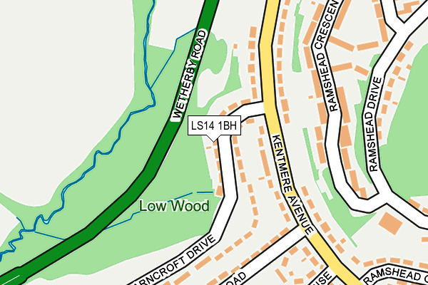 LS14 1BH map - OS OpenMap – Local (Ordnance Survey)