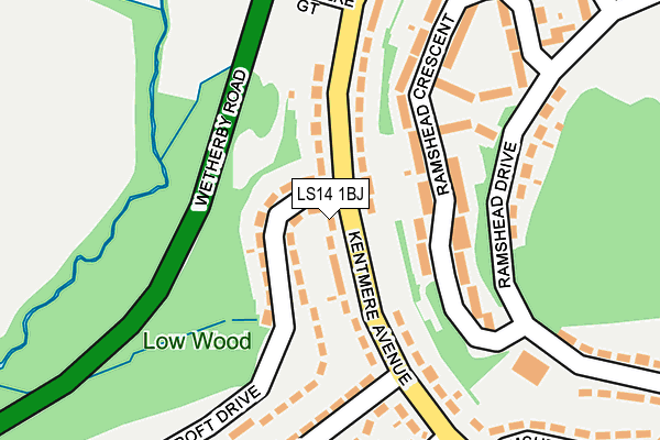 LS14 1BJ map - OS OpenMap – Local (Ordnance Survey)