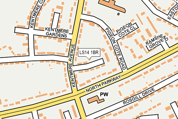 LS14 1BR map - OS OpenMap – Local (Ordnance Survey)