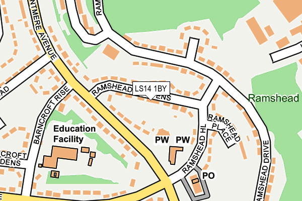 LS14 1BY map - OS OpenMap – Local (Ordnance Survey)