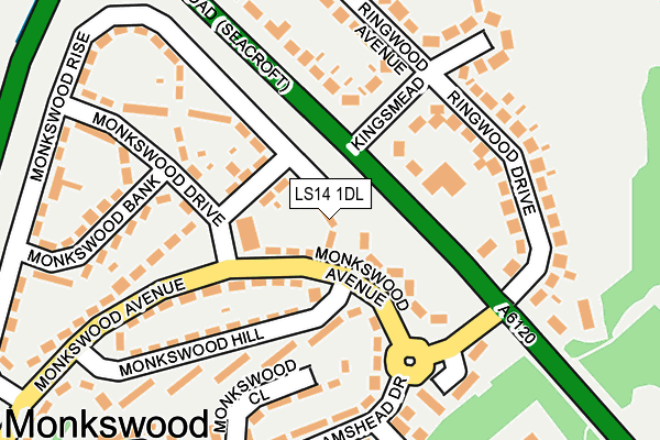 LS14 1DL map - OS OpenMap – Local (Ordnance Survey)