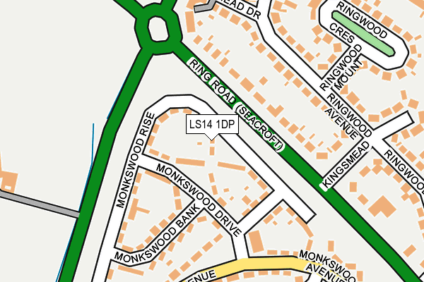 LS14 1DP map - OS OpenMap – Local (Ordnance Survey)