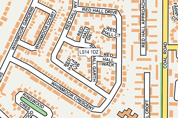 LS14 1DZ map - OS OpenMap – Local (Ordnance Survey)