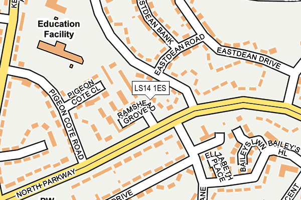LS14 1ES map - OS OpenMap – Local (Ordnance Survey)