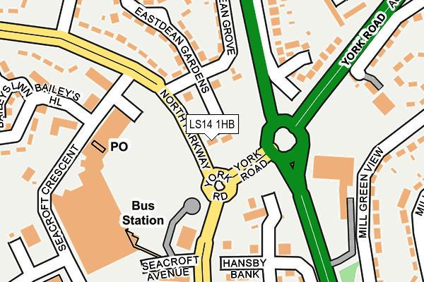 LS14 1HB map - OS OpenMap – Local (Ordnance Survey)