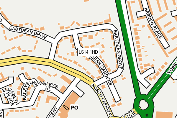 LS14 1HD map - OS OpenMap – Local (Ordnance Survey)