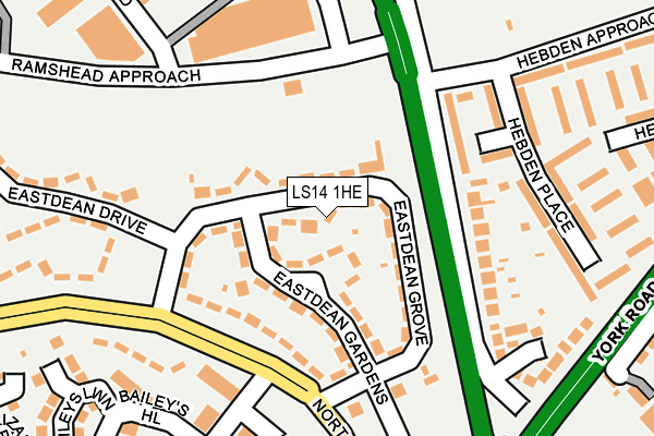 LS14 1HE map - OS OpenMap – Local (Ordnance Survey)