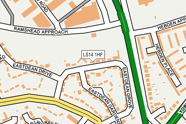 LS14 1HF map - OS OpenMap – Local (Ordnance Survey)