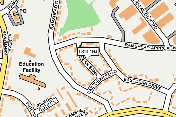 LS14 1HJ map - OS OpenMap – Local (Ordnance Survey)