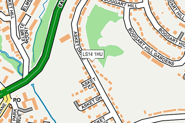 LS14 1HU map - OS OpenMap – Local (Ordnance Survey)