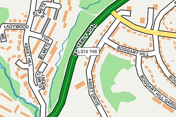 LS14 1HX map - OS OpenMap – Local (Ordnance Survey)