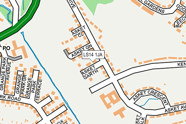 LS14 1JA map - OS OpenMap – Local (Ordnance Survey)