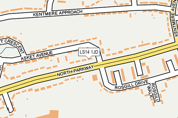 LS14 1JD map - OS OpenMap – Local (Ordnance Survey)