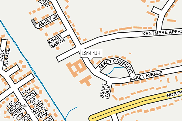 LS14 1JH map - OS OpenMap – Local (Ordnance Survey)
