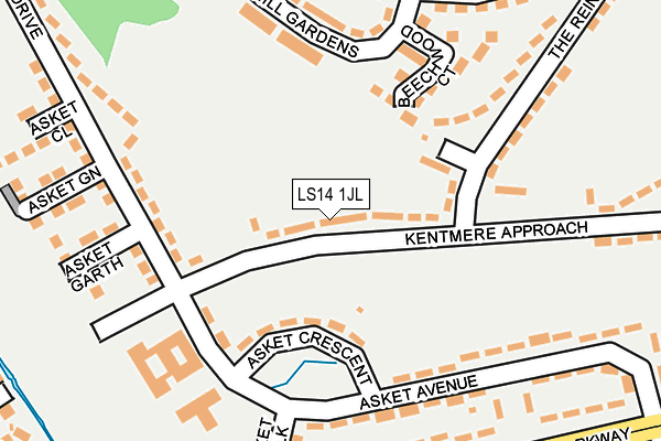 LS14 1JL map - OS OpenMap – Local (Ordnance Survey)