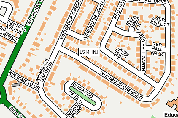 LS14 1NJ map - OS OpenMap – Local (Ordnance Survey)