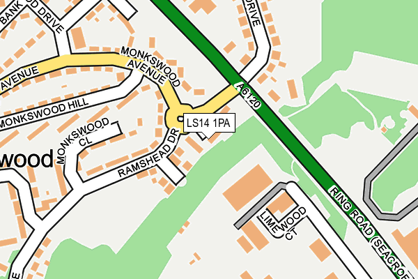 LS14 1PA map - OS OpenMap – Local (Ordnance Survey)