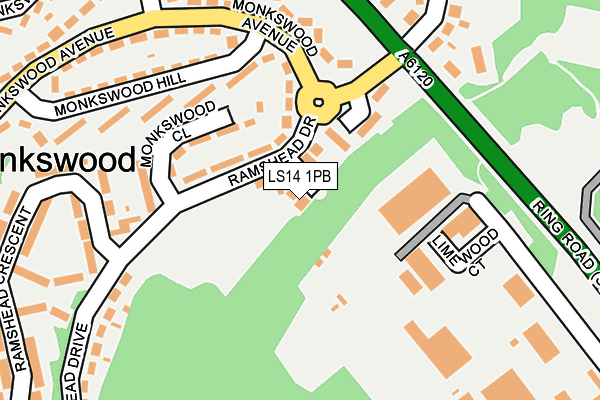 LS14 1PB map - OS OpenMap – Local (Ordnance Survey)