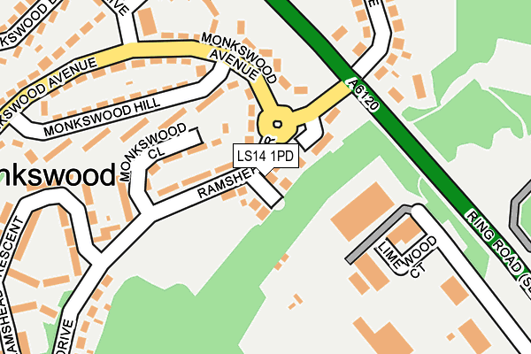 LS14 1PD map - OS OpenMap – Local (Ordnance Survey)