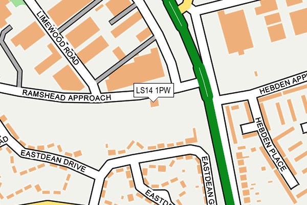 LS14 1PW map - OS OpenMap – Local (Ordnance Survey)