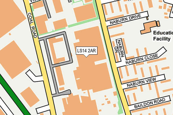 LS14 2AR map - OS OpenMap – Local (Ordnance Survey)