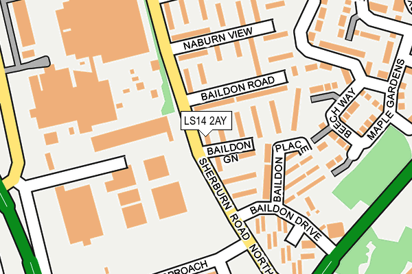 LS14 2AY map - OS OpenMap – Local (Ordnance Survey)