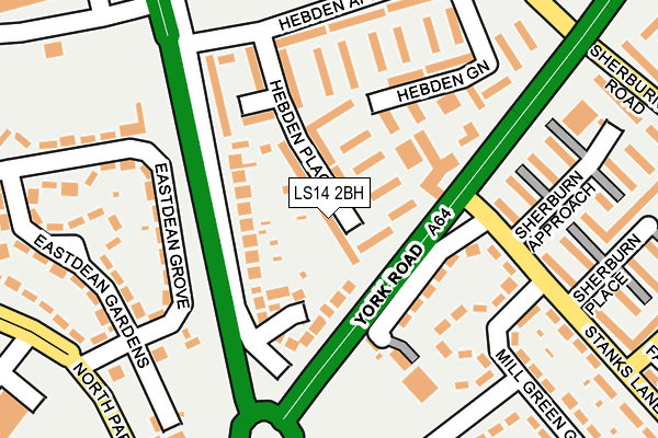 LS14 2BH map - OS OpenMap – Local (Ordnance Survey)