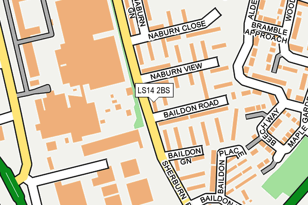 LS14 2BS map - OS OpenMap – Local (Ordnance Survey)