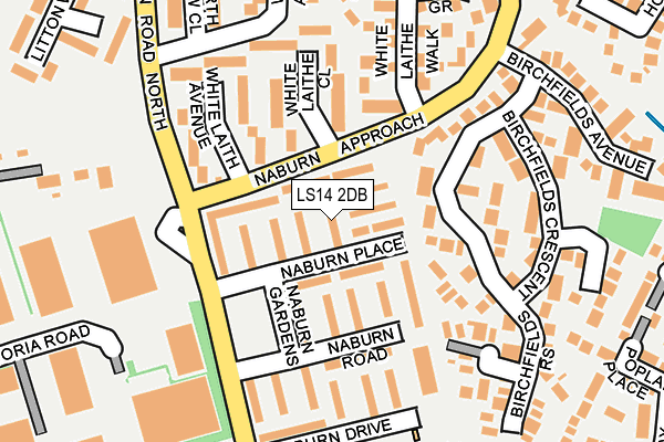 LS14 2DB map - OS OpenMap – Local (Ordnance Survey)