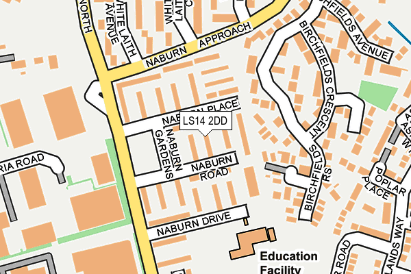 LS14 2DD map - OS OpenMap – Local (Ordnance Survey)