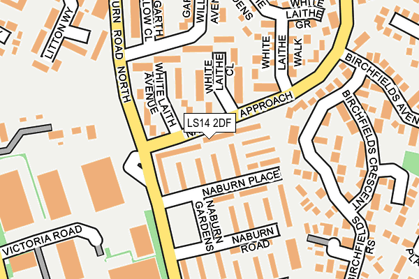LS14 2DF map - OS OpenMap – Local (Ordnance Survey)