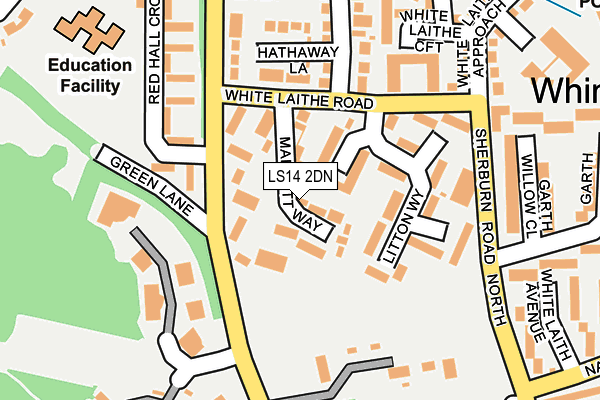 LS14 2DN map - OS OpenMap – Local (Ordnance Survey)