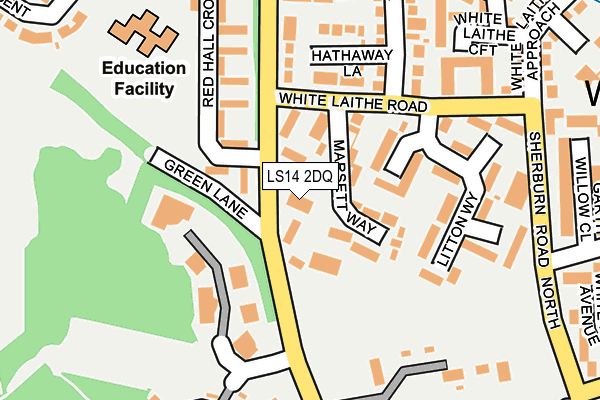LS14 2DQ map - OS OpenMap – Local (Ordnance Survey)