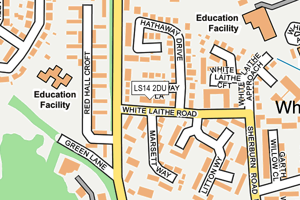 LS14 2DU map - OS OpenMap – Local (Ordnance Survey)