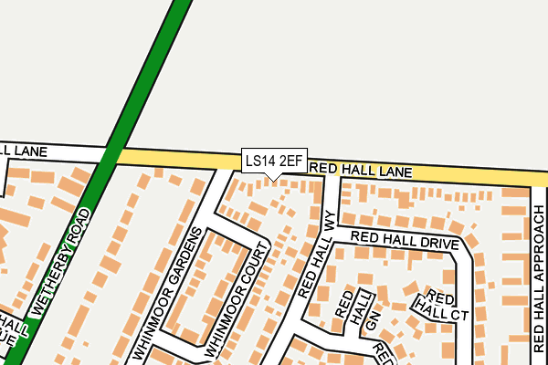 LS14 2EF map - OS OpenMap – Local (Ordnance Survey)