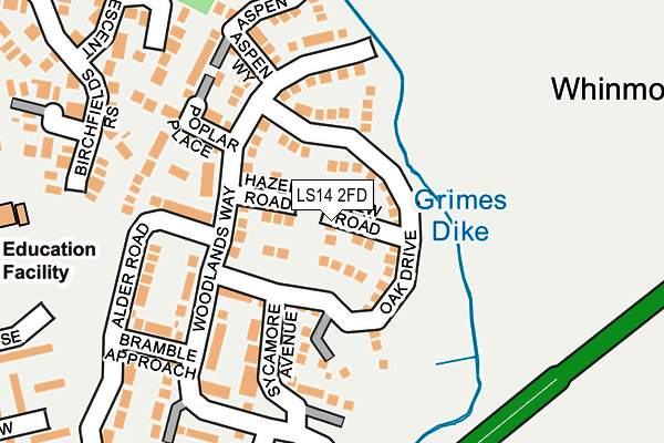LS14 2FD map - OS OpenMap – Local (Ordnance Survey)