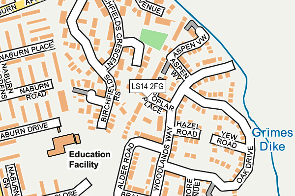 LS14 2FG map - OS OpenMap – Local (Ordnance Survey)
