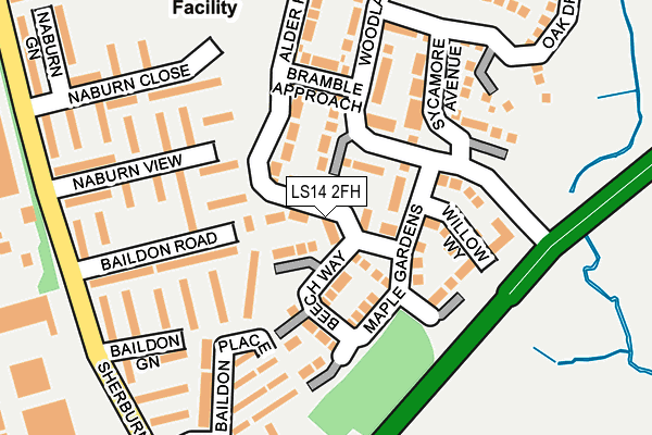 LS14 2FH map - OS OpenMap – Local (Ordnance Survey)