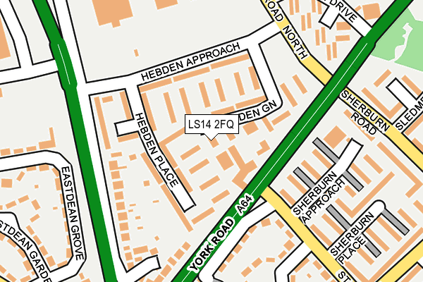LS14 2FQ map - OS OpenMap – Local (Ordnance Survey)