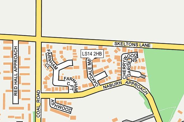 LS14 2HB map - OS OpenMap – Local (Ordnance Survey)