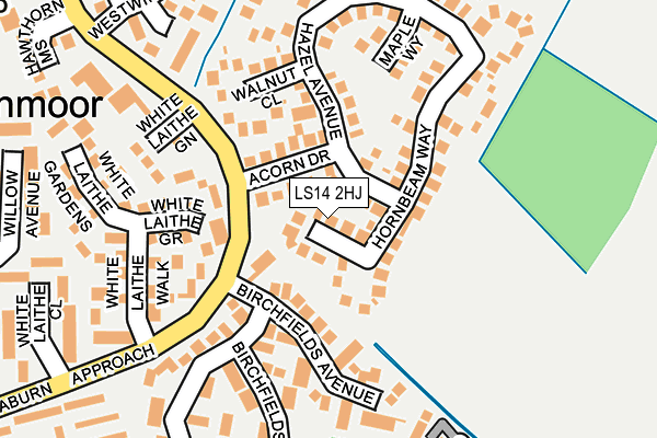 LS14 2HJ map - OS OpenMap – Local (Ordnance Survey)