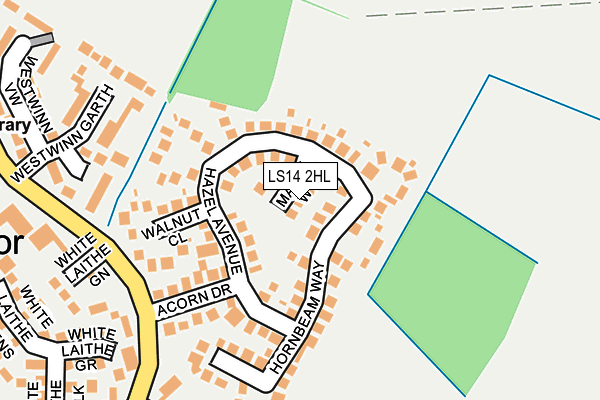 LS14 2HL map - OS OpenMap – Local (Ordnance Survey)