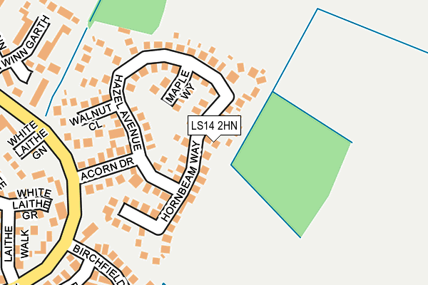 LS14 2HN map - OS OpenMap – Local (Ordnance Survey)