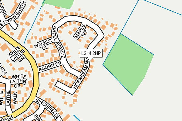 LS14 2HP map - OS OpenMap – Local (Ordnance Survey)