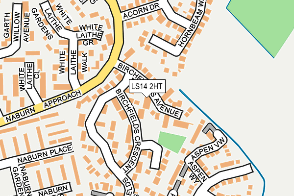 LS14 2HT map - OS OpenMap – Local (Ordnance Survey)