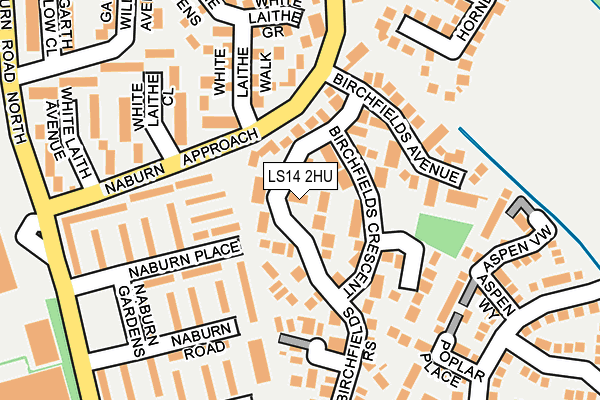 LS14 2HU map - OS OpenMap – Local (Ordnance Survey)