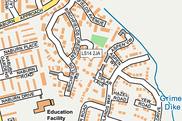 LS14 2JA map - OS OpenMap – Local (Ordnance Survey)