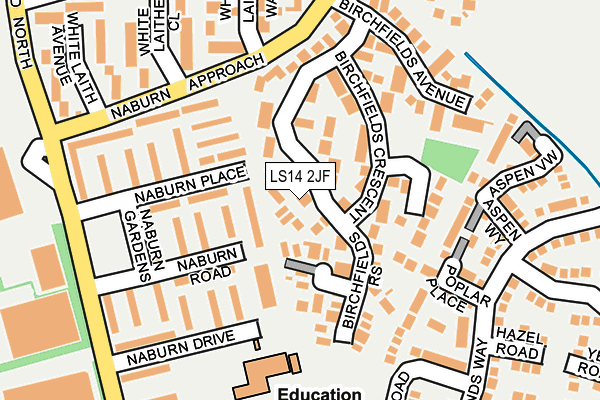 LS14 2JF map - OS OpenMap – Local (Ordnance Survey)