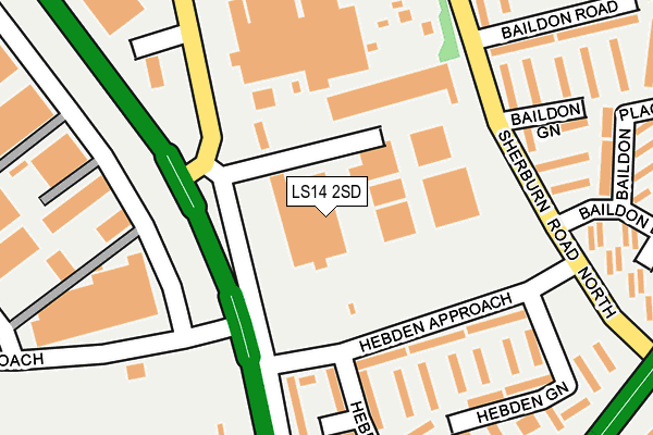 LS14 2SD map - OS OpenMap – Local (Ordnance Survey)