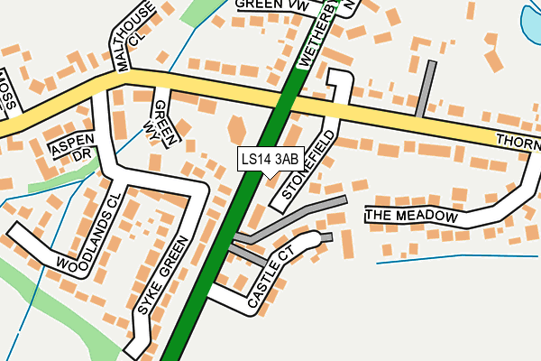 LS14 3AB map - OS OpenMap – Local (Ordnance Survey)